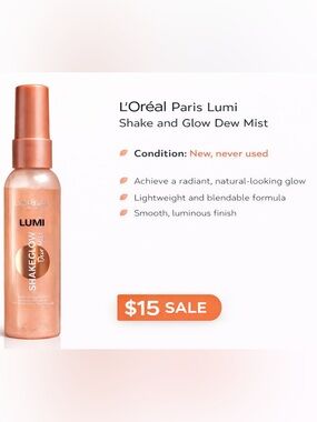 L'Oréal Lumi Shake & Glow  Dew Mist - NEW 3oz Discontinued